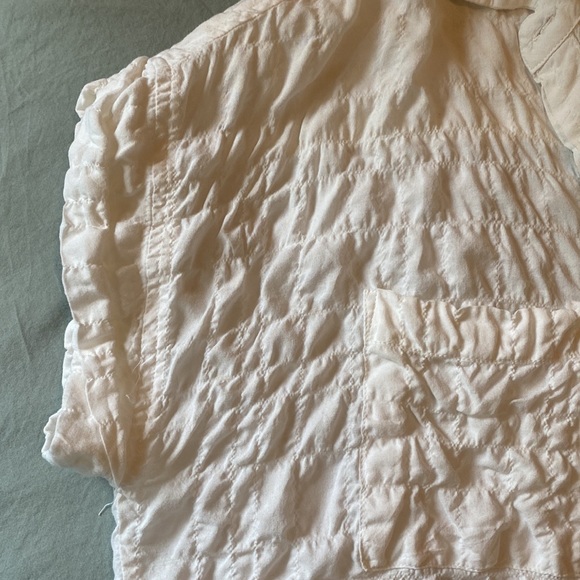 White oversized button shirt with collar - Picture 4 of 6